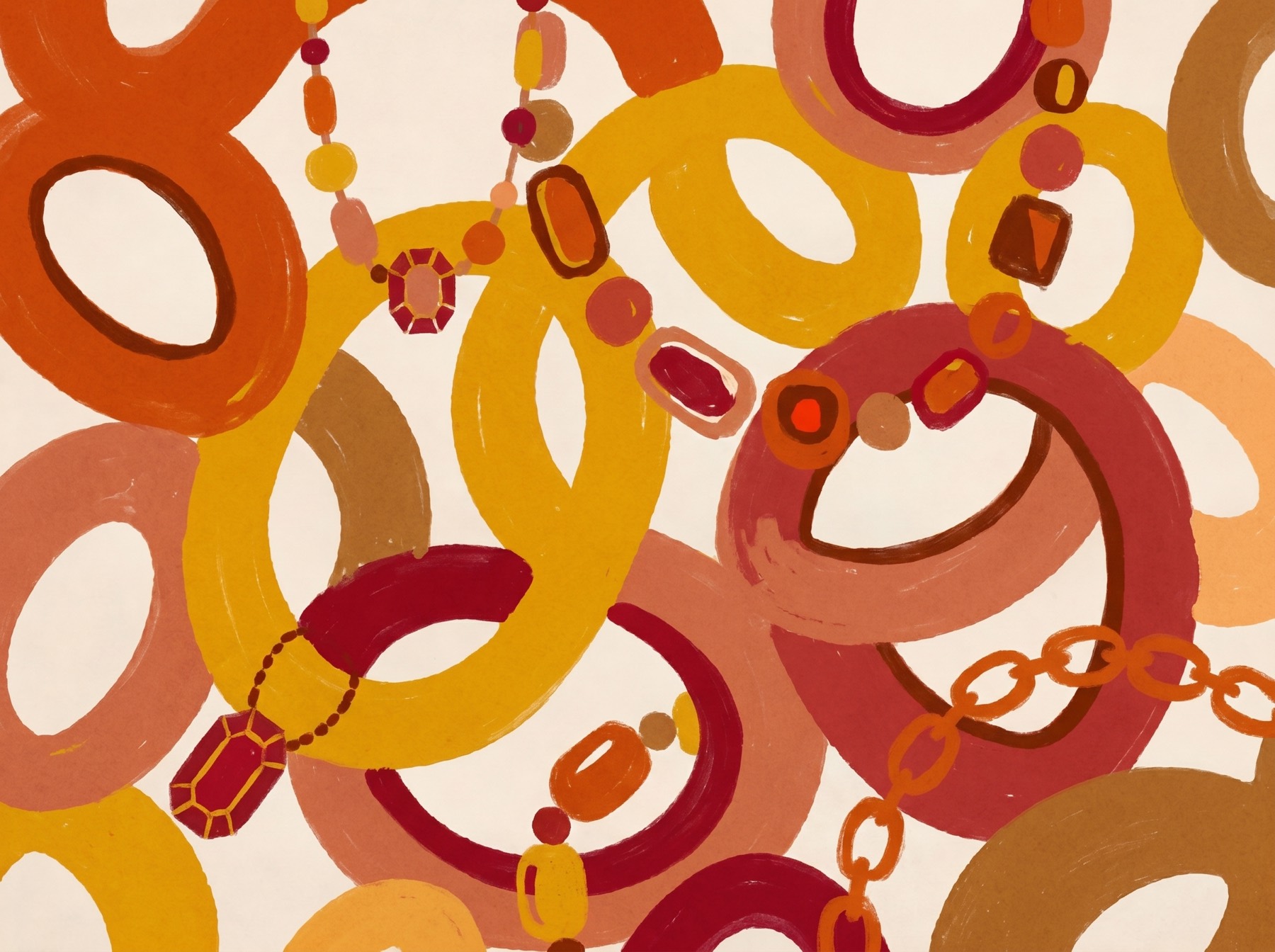 Warm painted rings artwork.